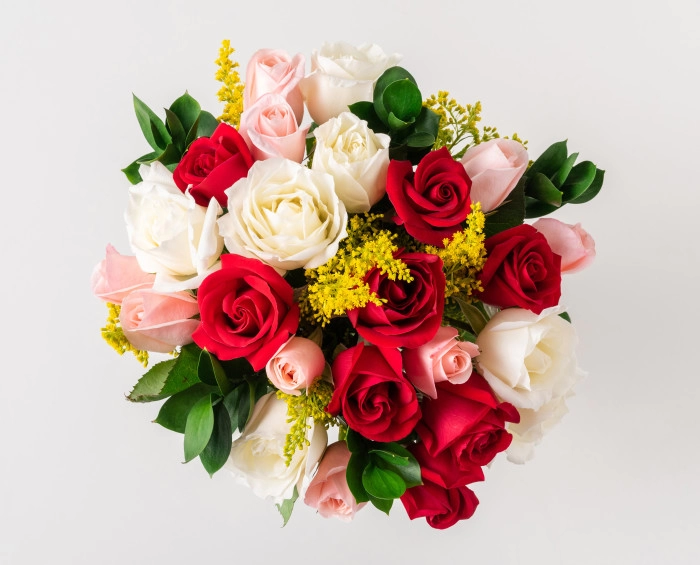 Buquê com 24 Rosas de Três Cores - Imagem 3